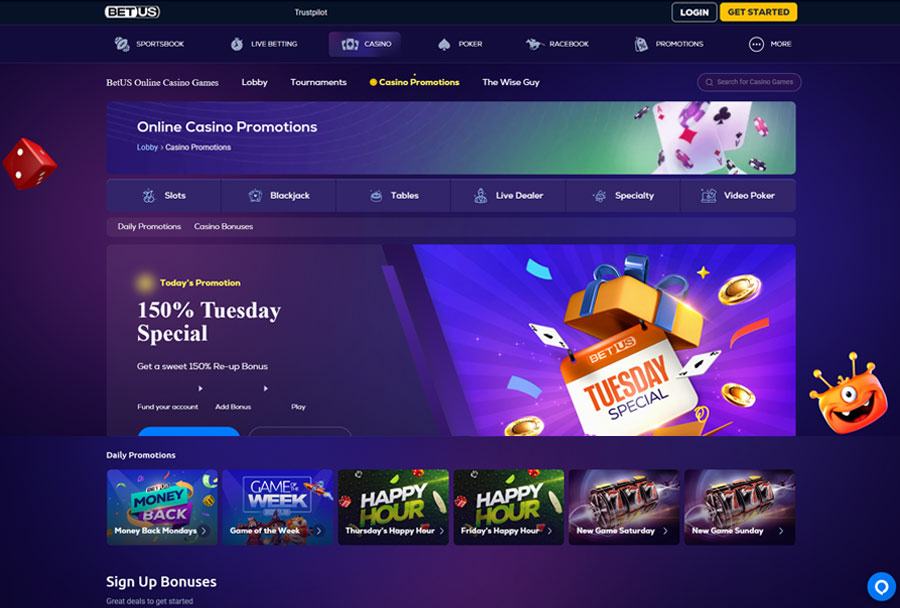 BetUS Bonuses and Promotions